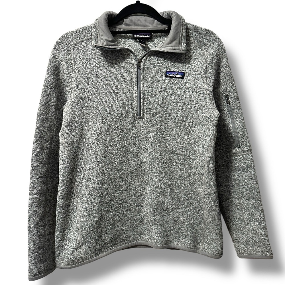 Patagonia Women's Birch White Better Sweater Quarter Zip M Fleece Hiking Outdoor